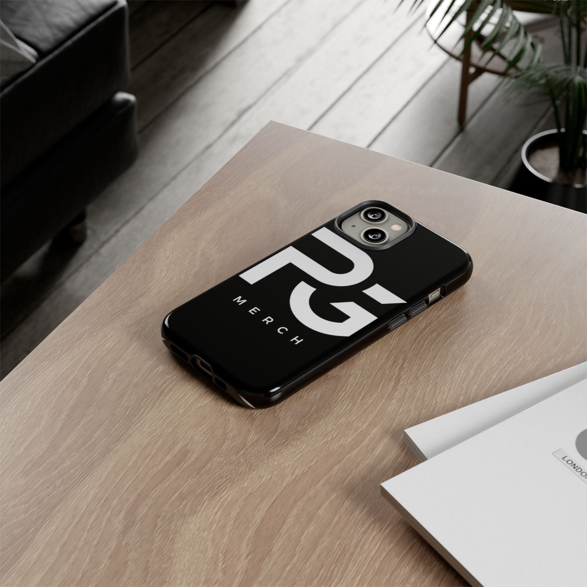 PG CUSTOMIZED RG Merch Tough Phone Case – Black Protective Phone Cover with Bold Logo