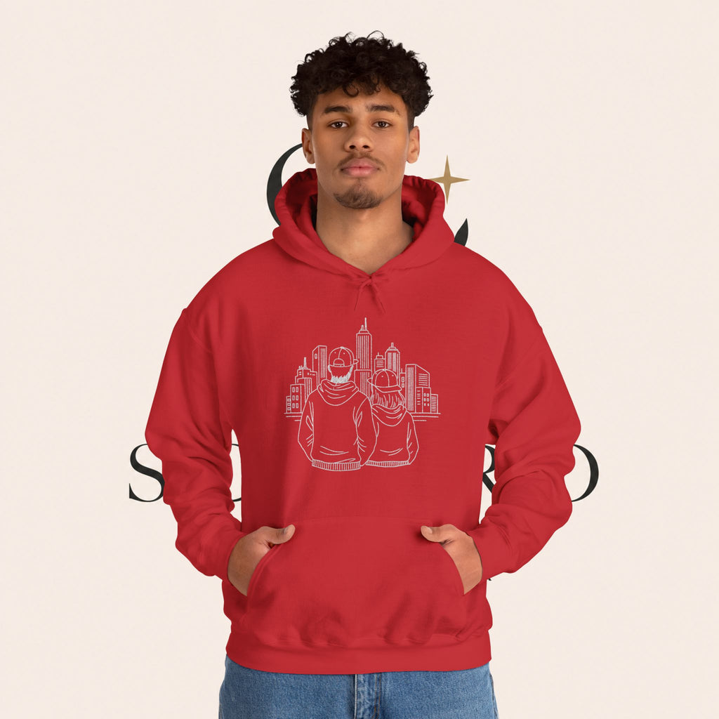 City Couples Hoodie — Matching Skyline Couple Sweatshirt