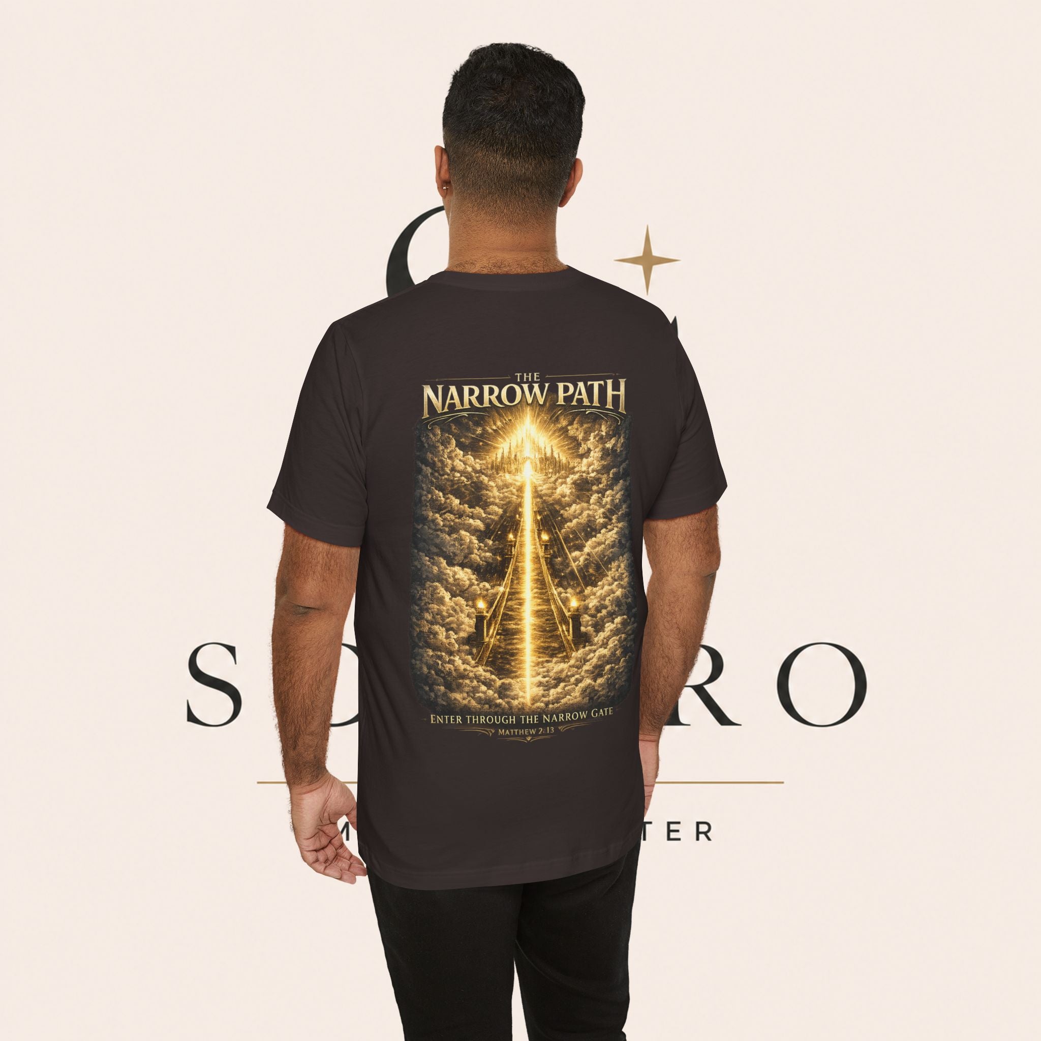 T-Shirt — 'The Narrow Path' Golden Light Graphic Tee