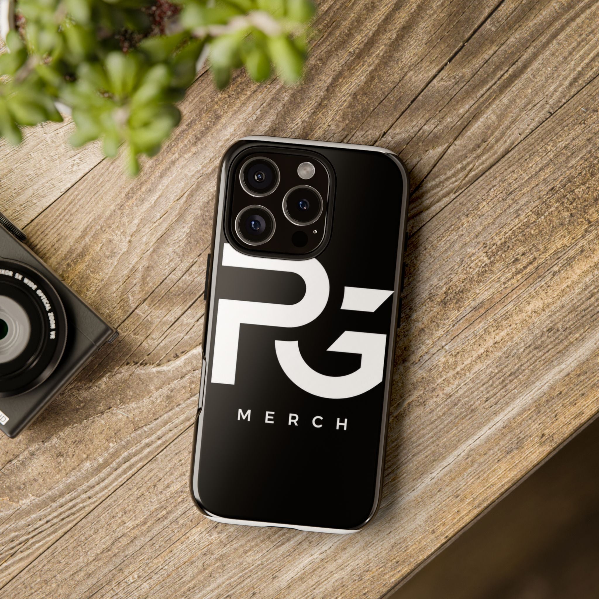 PG CUSTOMIZED RG Merch Tough Phone Case – Black Protective Phone Cover with Bold Logo