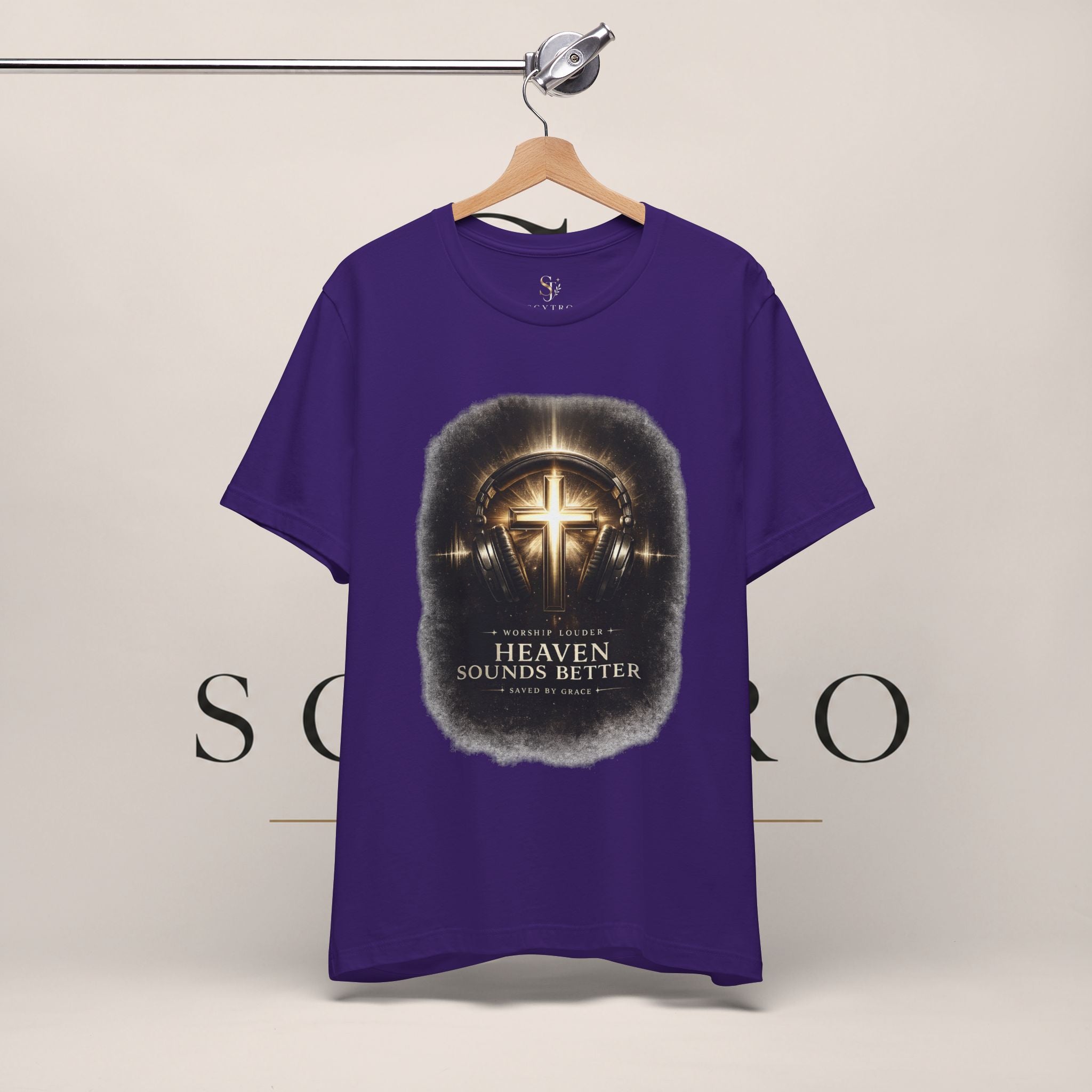 Youth Christian T‑Shirt - "Heaven Sounds Better" Cross Headphones Graphic Tee
