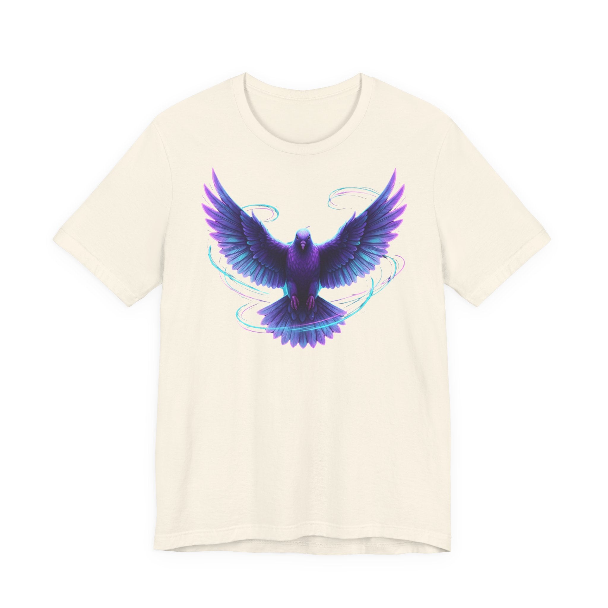 Mystic Raven Tee — Purple Glowing Dove Graphic T-Shirt