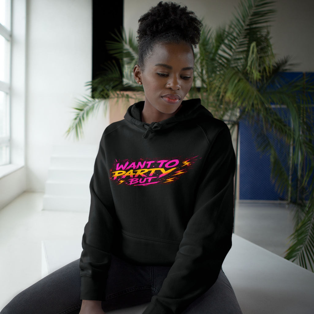 PG KAIT "Want to Party But Hoodie — Retro Neon Gamer Hoodie (No Gems! Chaos Squad)
