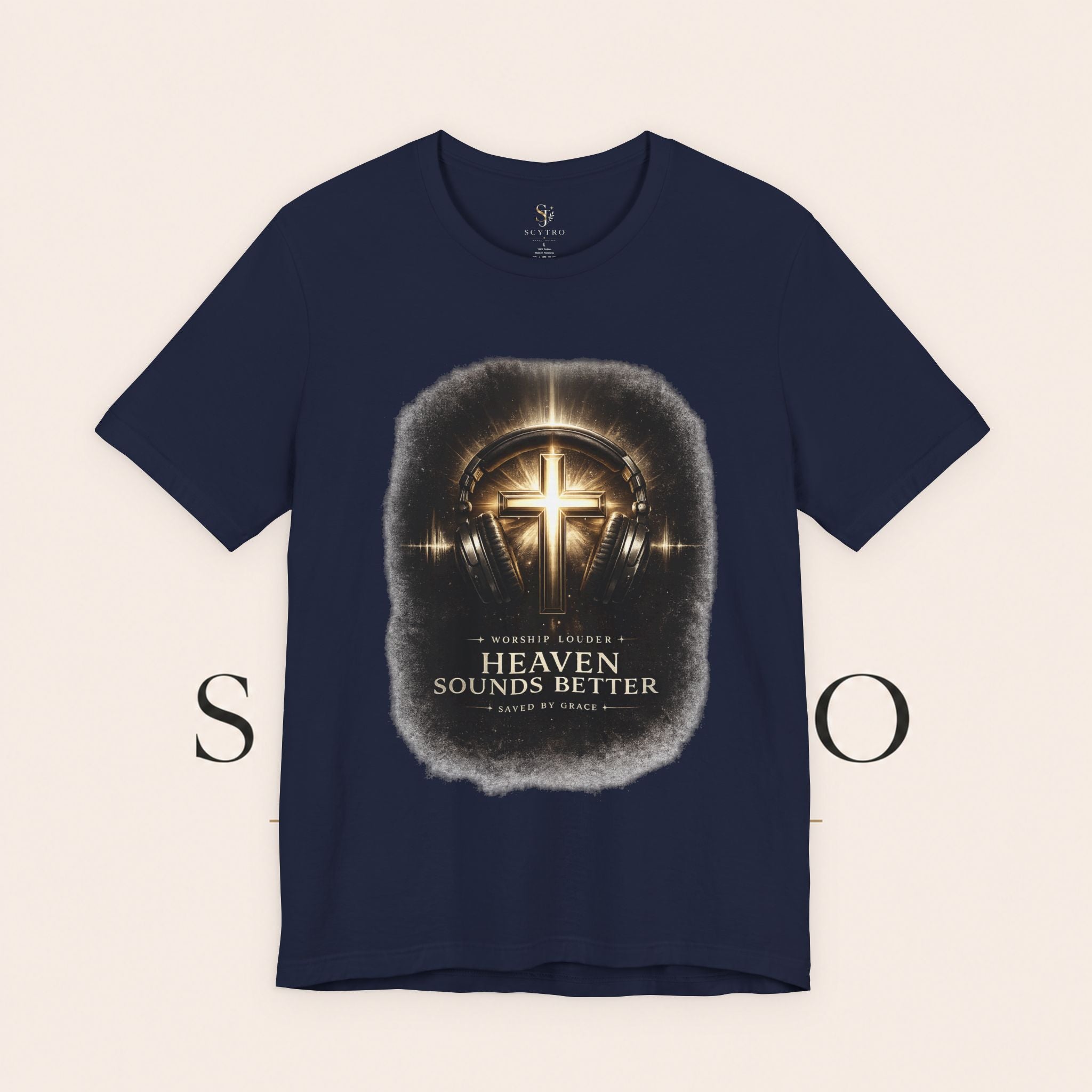 Youth Christian T‑Shirt - "Heaven Sounds Better" Cross Headphones Graphic Tee