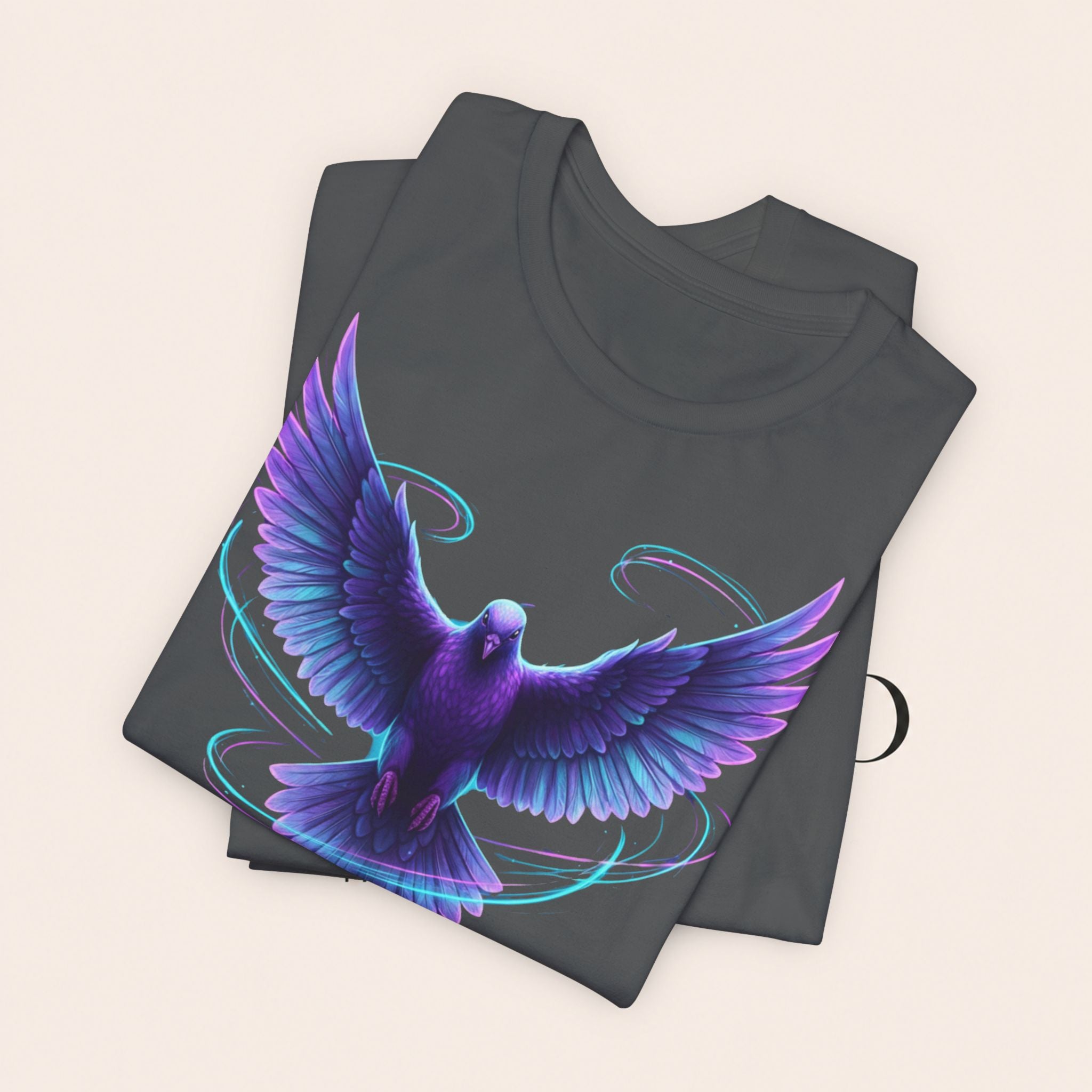 Mystic Raven Tee — Purple Glowing Dove Graphic T-Shirt