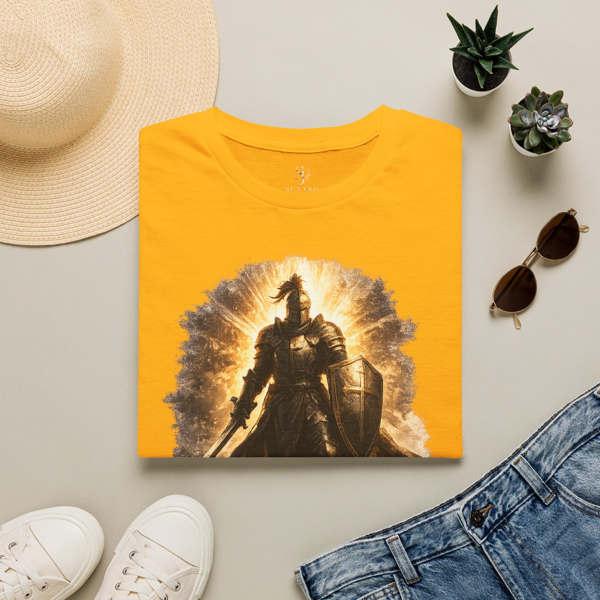 Knight Graphic T-Shirt — 'Fully Equipped' Medieval Armor Gamer Tee