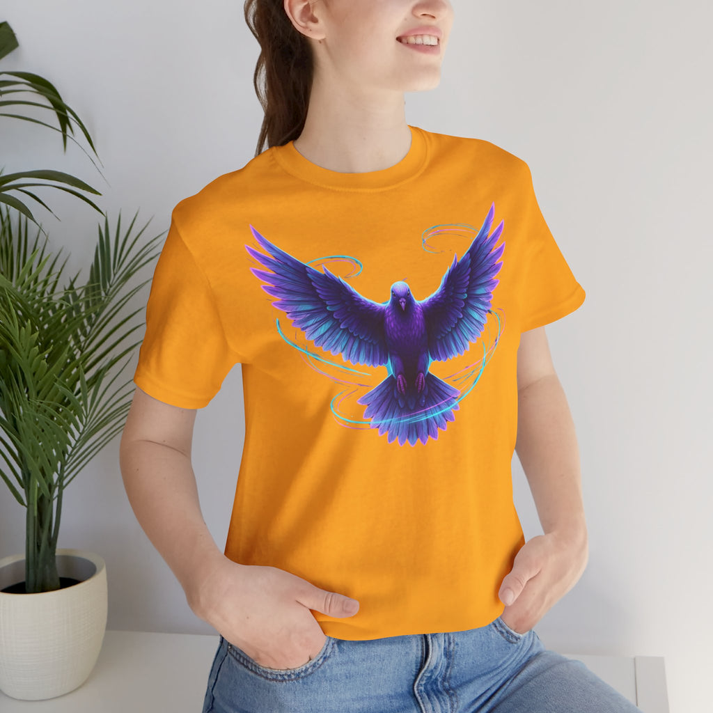 Mystic Raven Tee — Purple Glowing Dove Graphic T-Shirt