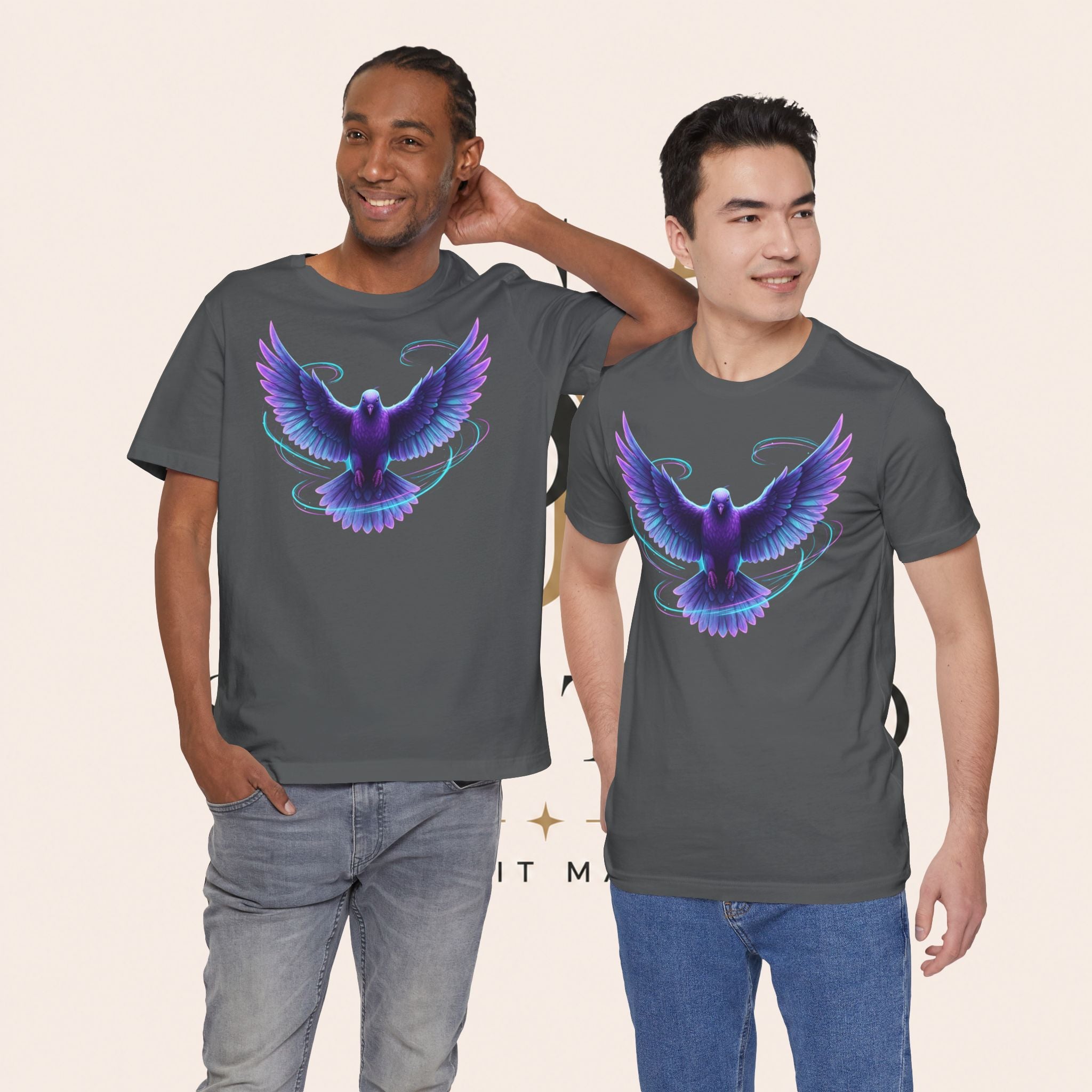 Mystic Raven Tee — Purple Glowing Dove Graphic T-Shirt