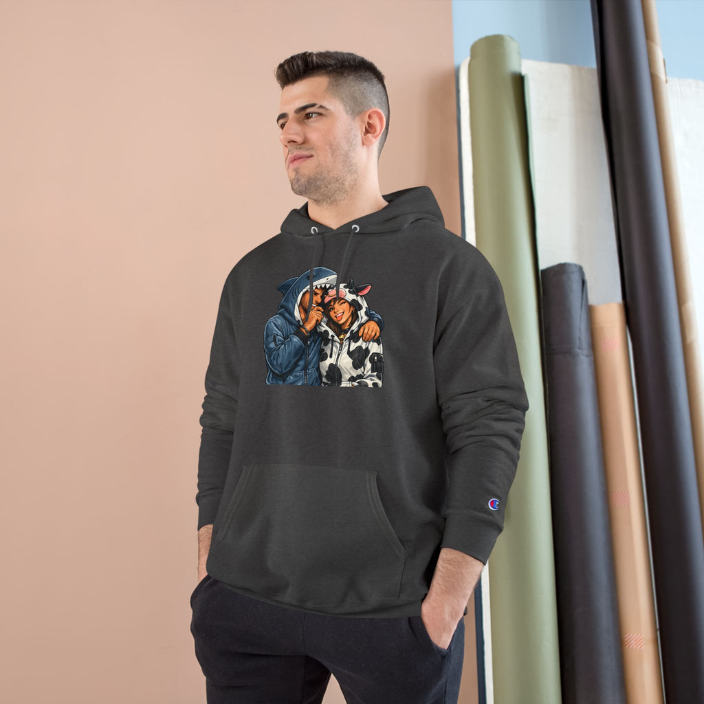 SC Vintage-Inspired Champion Hoodie — Cozy Retro Couple Graphic