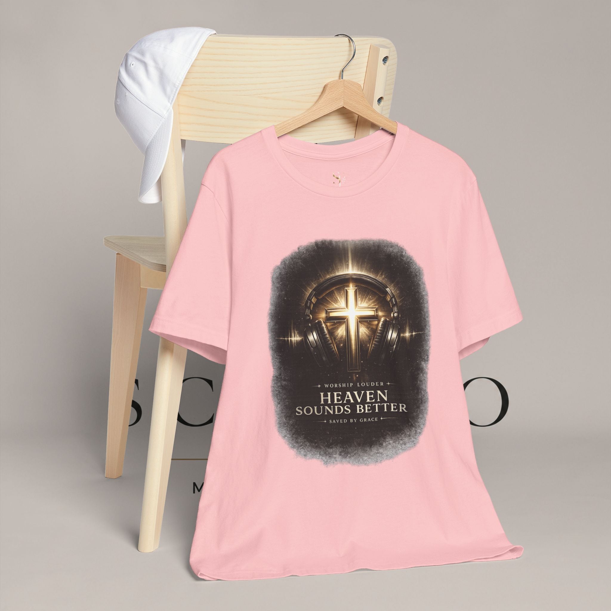 Youth Christian T‑Shirt - "Heaven Sounds Better" Cross Headphones Graphic Tee