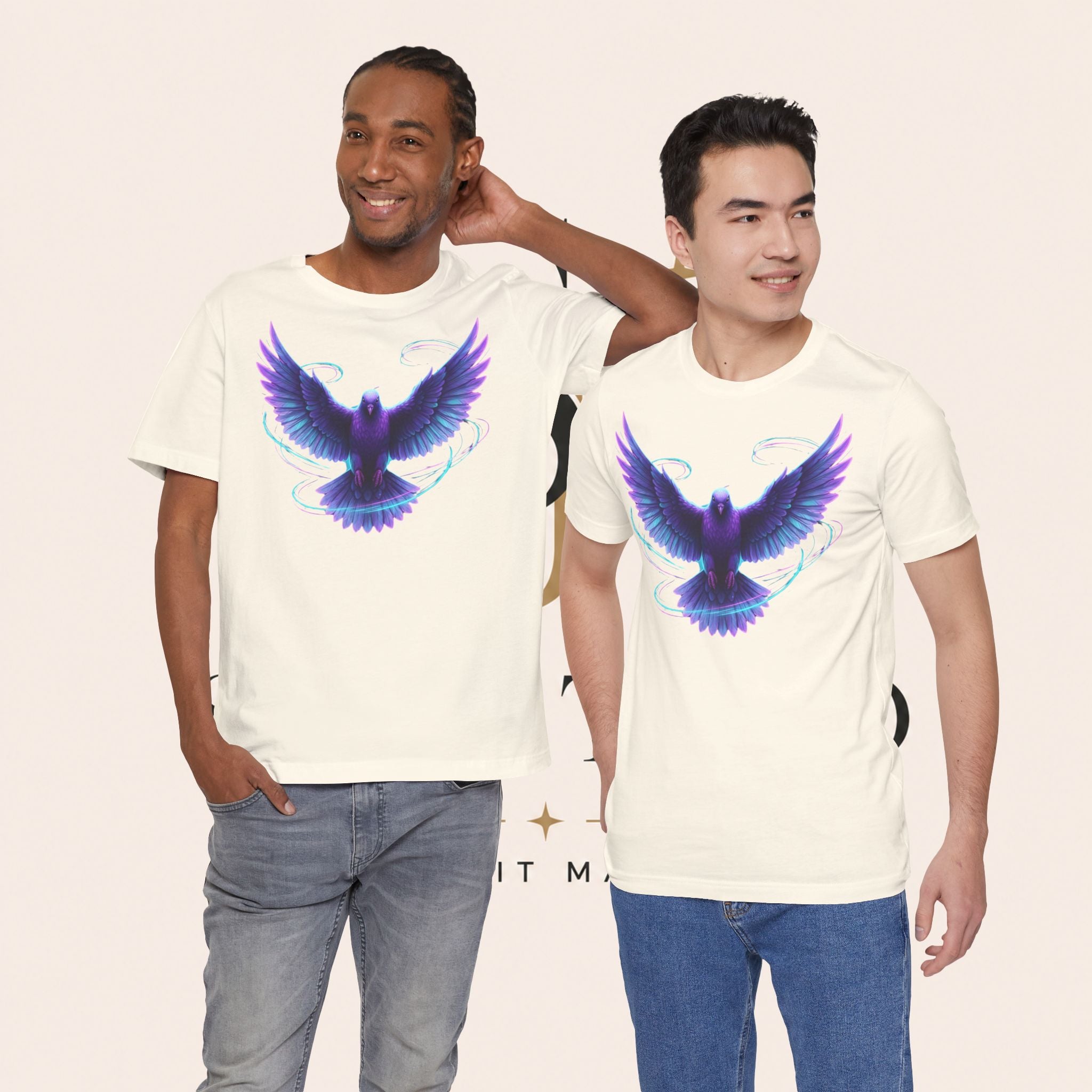 Mystic Raven Tee — Purple Glowing Dove Graphic T-Shirt