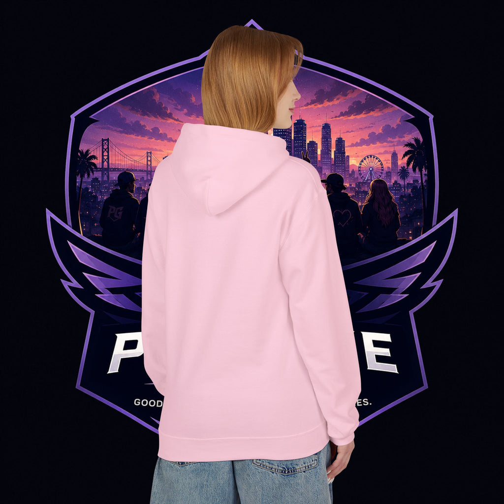 LDR inspired Retro '80s Vibes Hoodie — Neon Miami Movie Couple Design