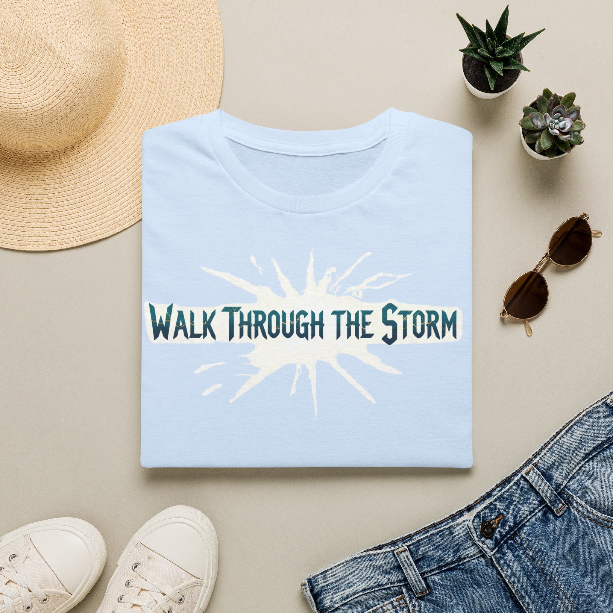 T-Shirt — "Walk Through the Storm" Inspirational Graphic Tee