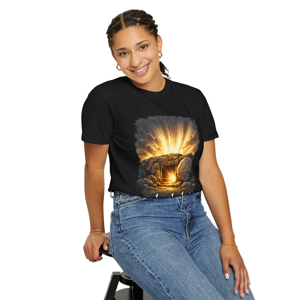 T-Shirt — Sunrise Tomb Graphic ‘death, lost.’ Memorial Tee