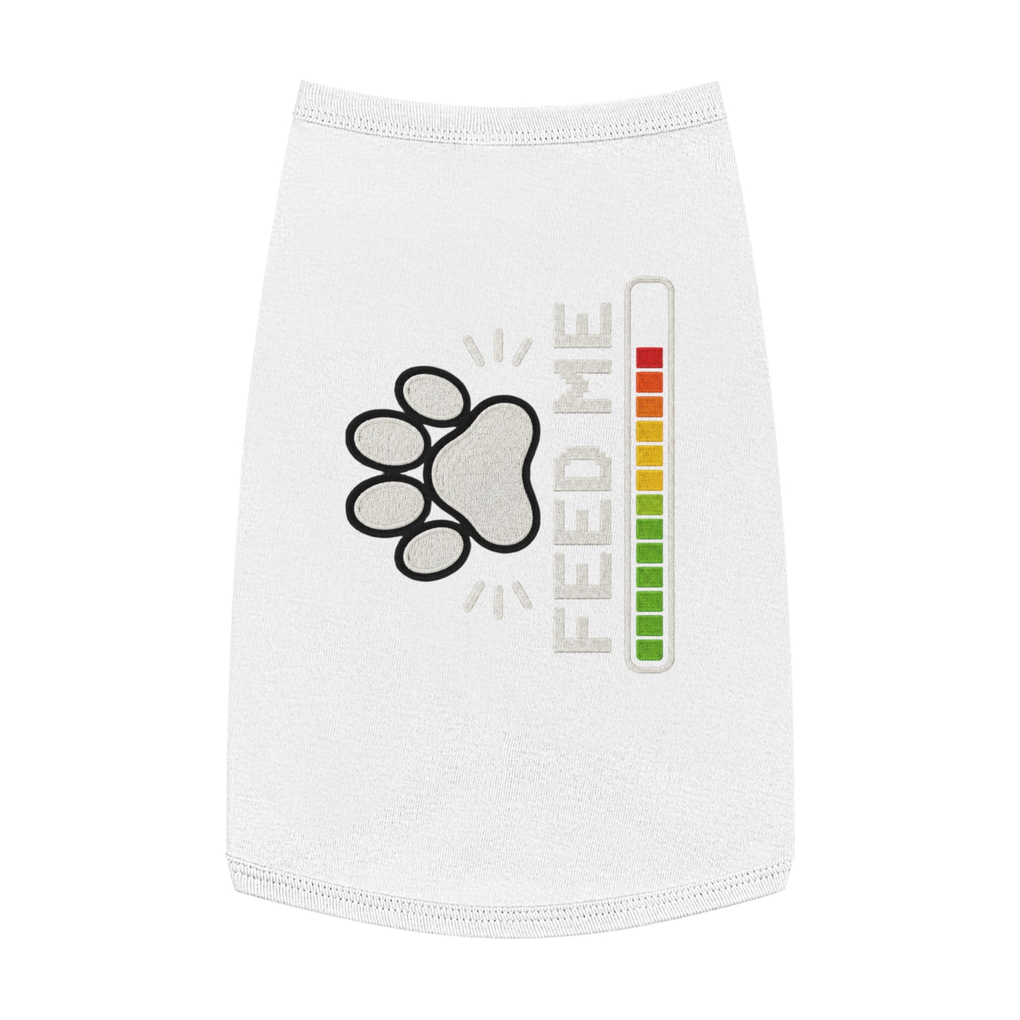 PG Pet Tank Top - "Feed Me" Paw Print Hunger Meter Dog & Cat Shirt