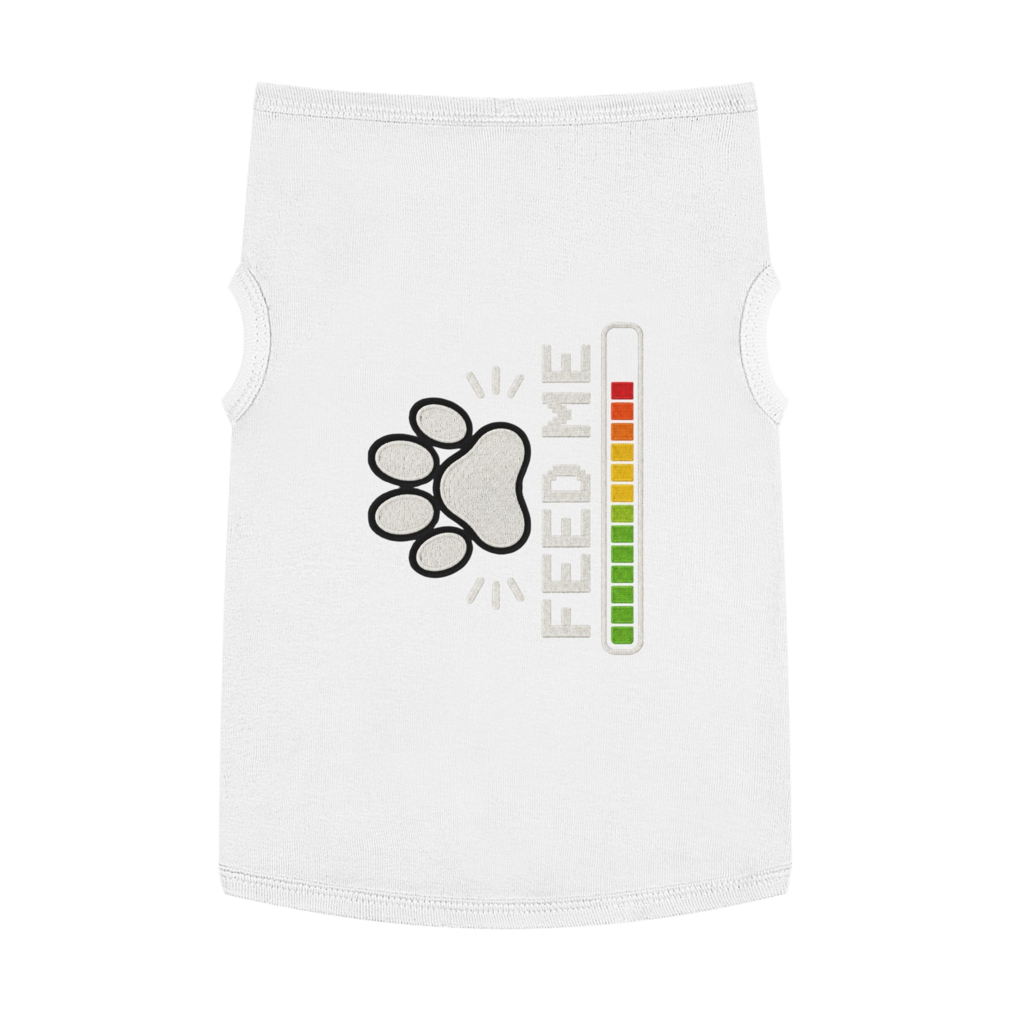 PG Pet Tank Top - "Feed Me" Paw Print Hunger Meter Dog & Cat Shirt