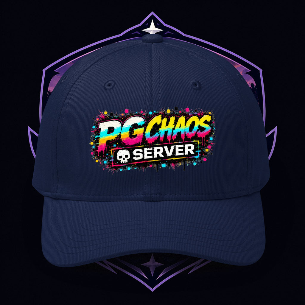 PG Chaos Server Baseball Adidas Cap — Retro Graffiti Gaming Hat