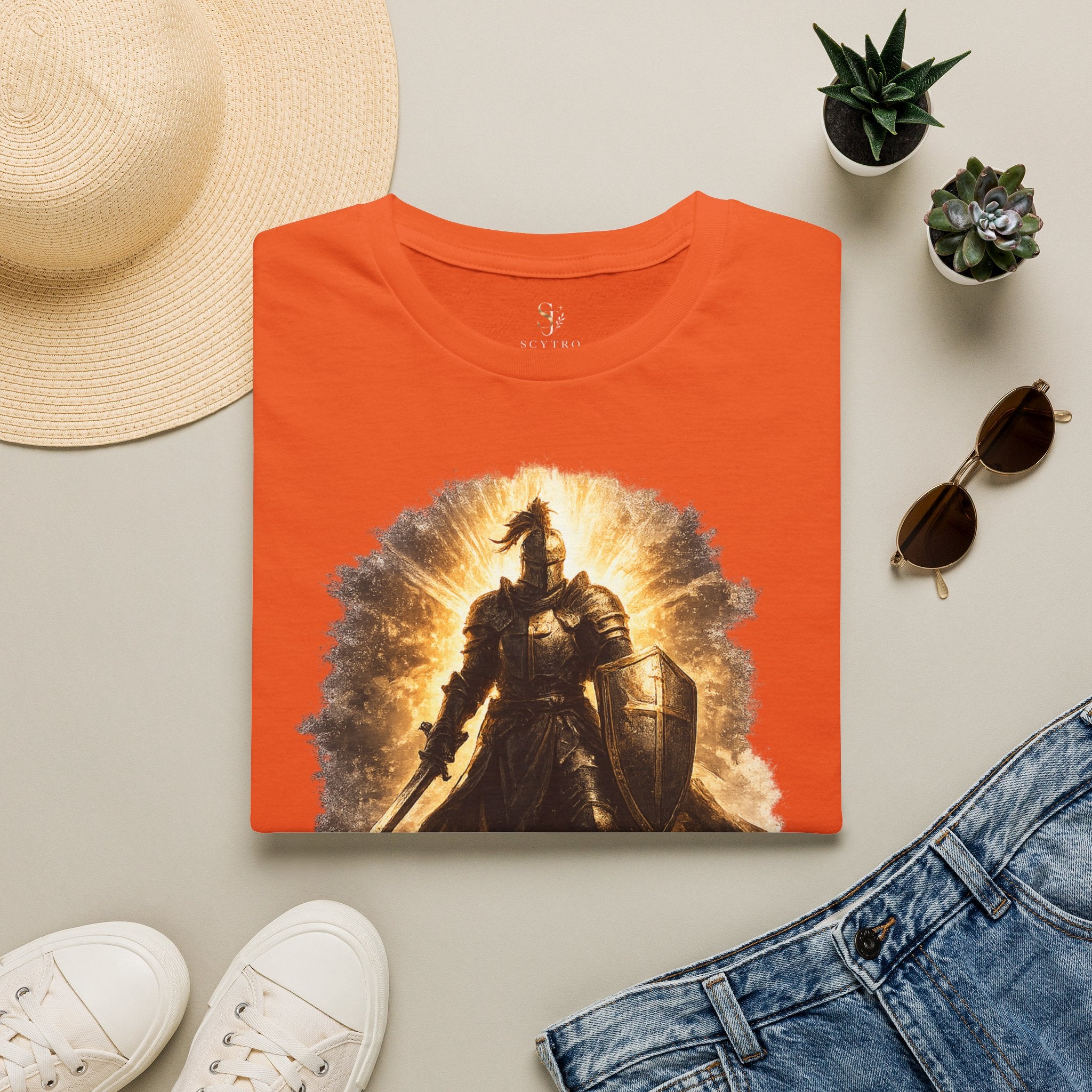 Knight Graphic T-Shirt — 'Fully Equipped' Medieval Armor Gamer Tee