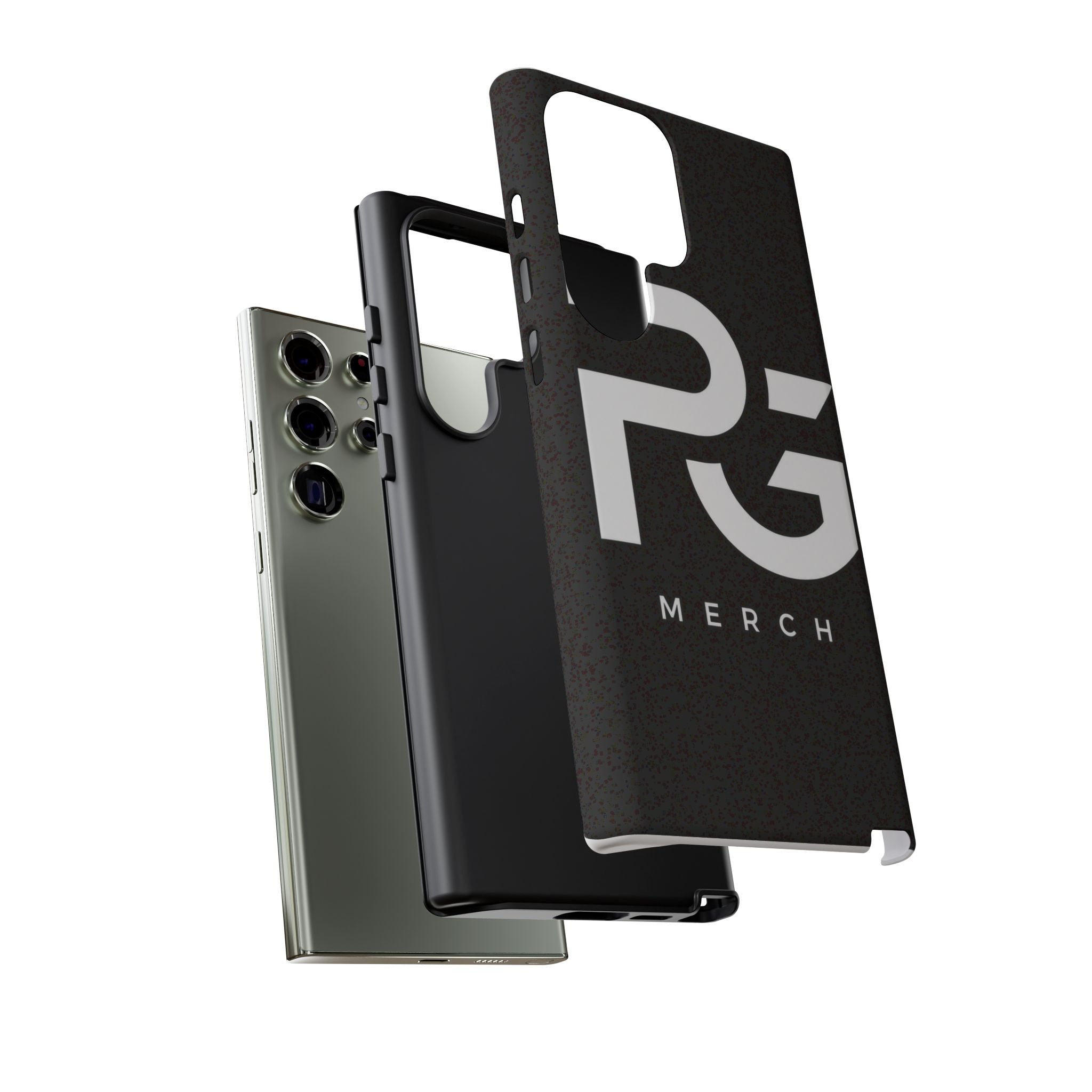 PG CUSTOMIZED RG Merch Tough Phone Case – Black Protective Phone Cover with Bold Logo