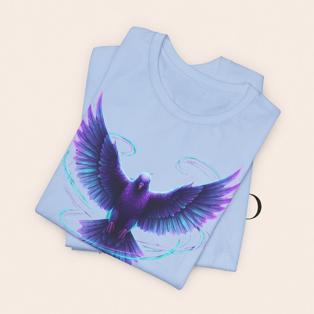 Mystic Raven Tee — Purple Glowing Dove Graphic T-Shirt