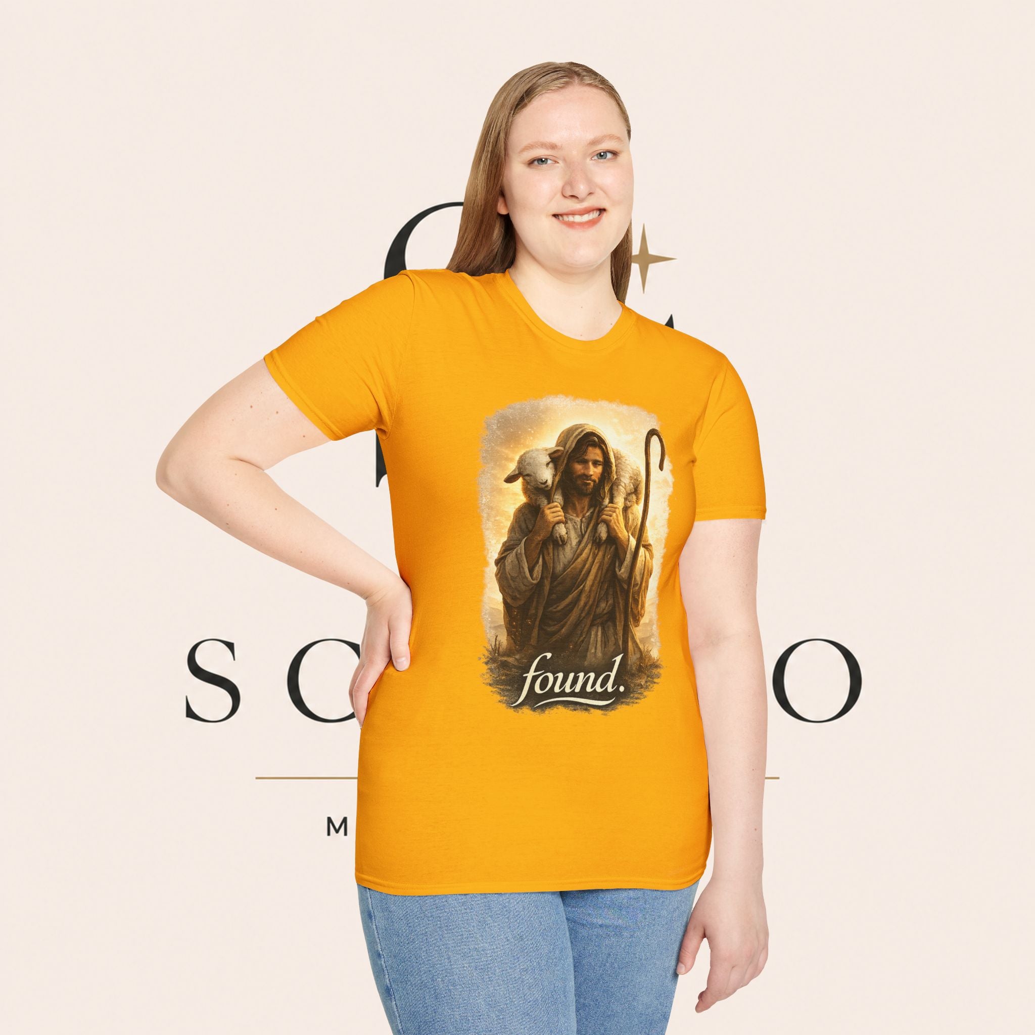 Jesus the Good Shepherd T-Shirt — 'Found.' Christian Faith Tee