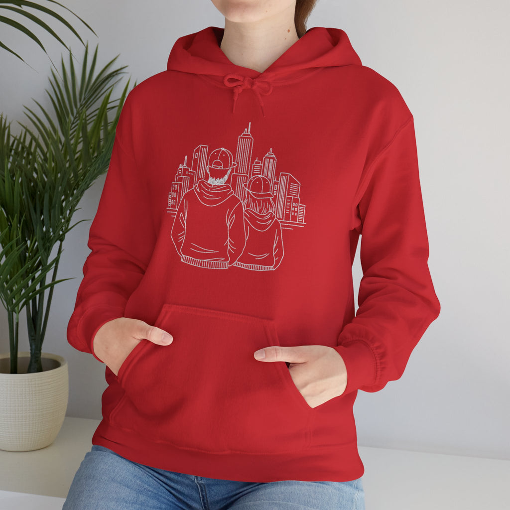 City Couples Hoodie — Matching Skyline Couple Sweatshirt