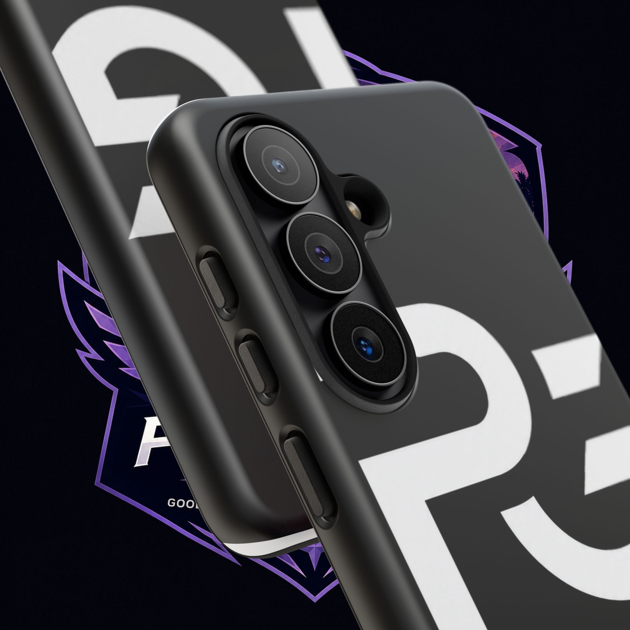 PG CUSTOMIZED RG Merch Tough Phone Case – Black Protective Phone Cover with Bold Logo