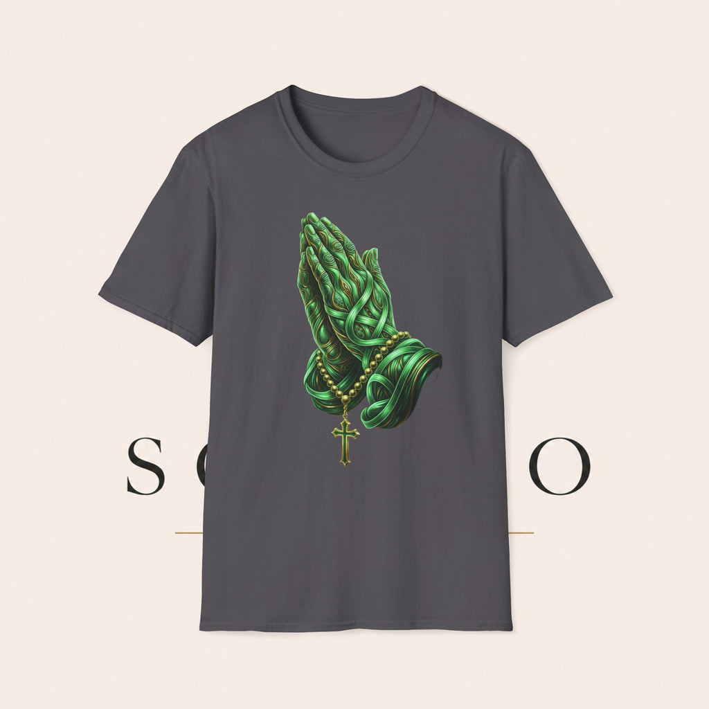 Praying Hands T‑Shirt — Green Vines Prayer Hands Graphic Tee