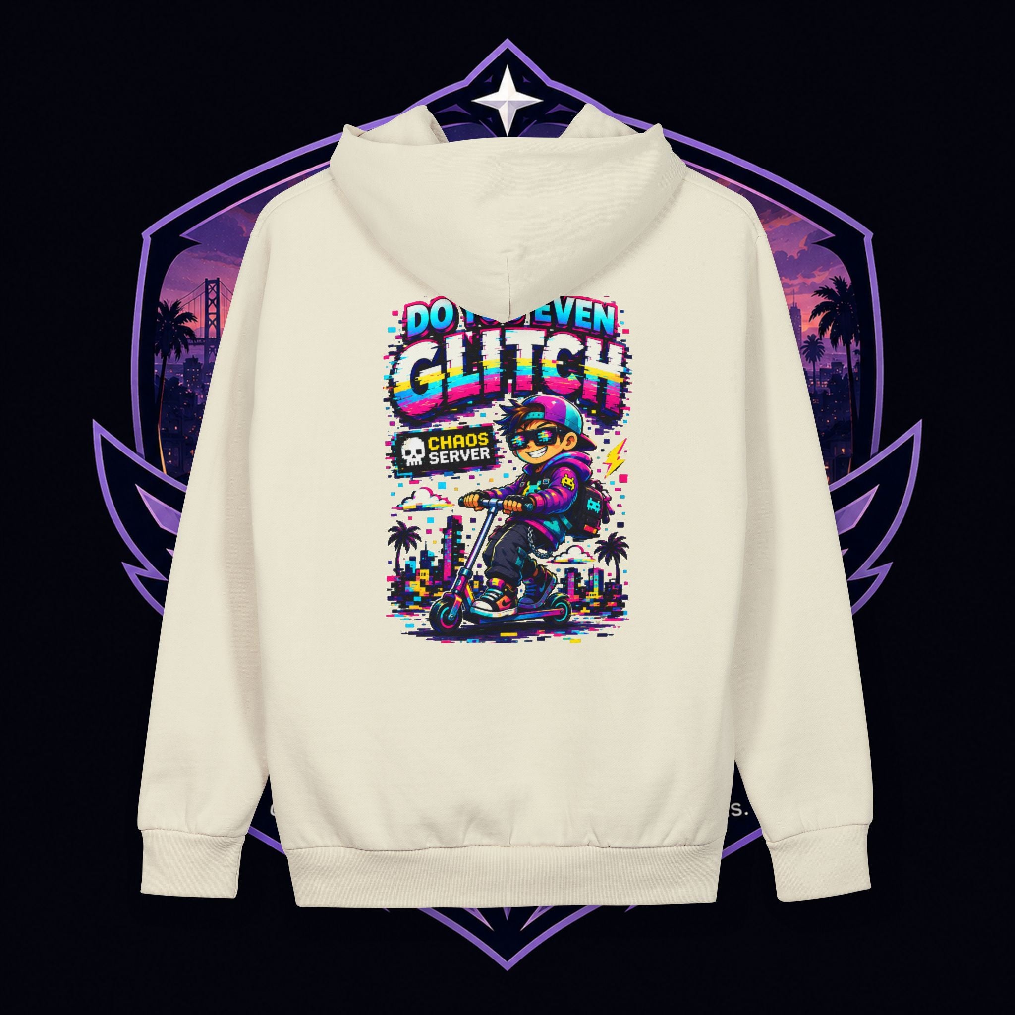 PG Lola's Born to Glitch Hoodie — Retro Glitch Gamer Pullover