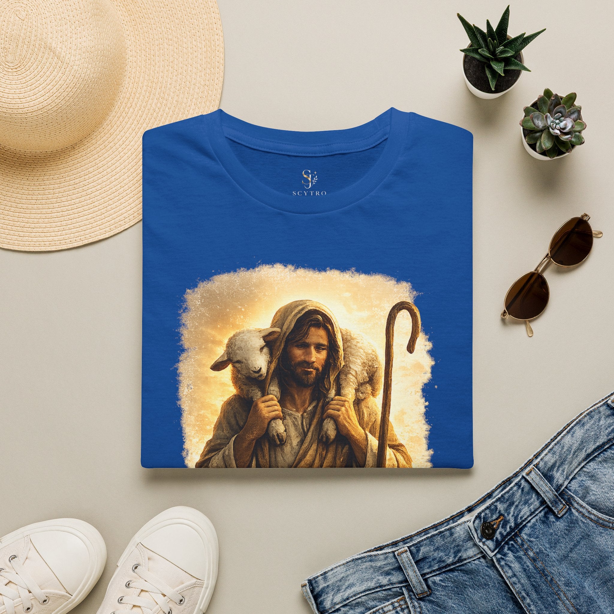 Jesus the Good Shepherd T-Shirt — 'Found.' Christian Faith Tee