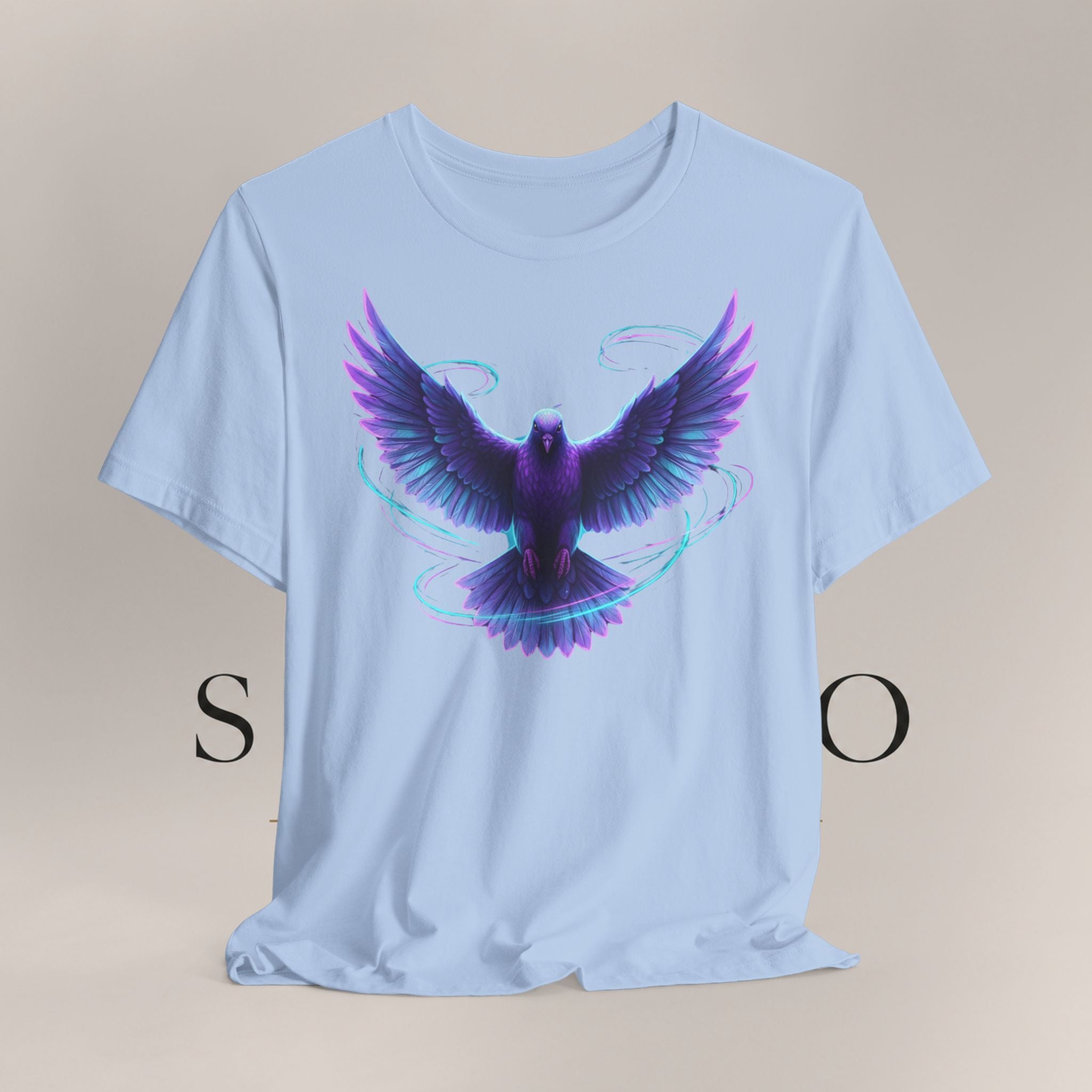 Mystic Raven Tee — Purple Glowing Dove Graphic T-Shirt