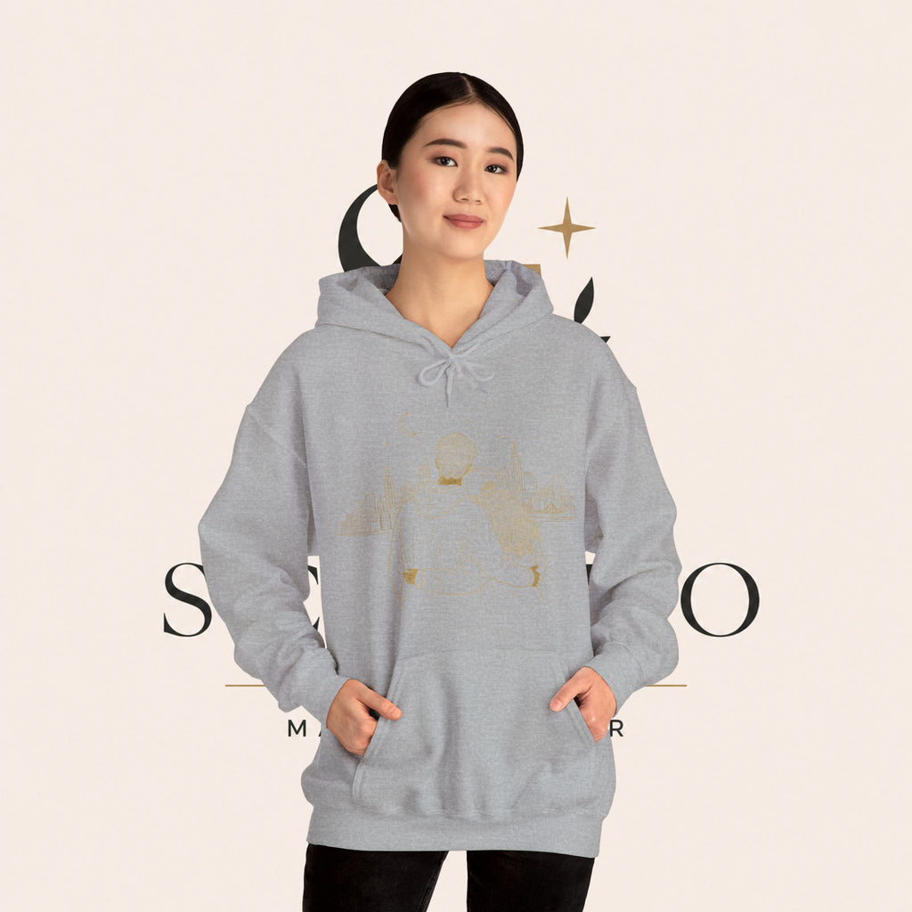 Couple Silhouette Hoodie – Romantic Cityscape 'Together' Pullover