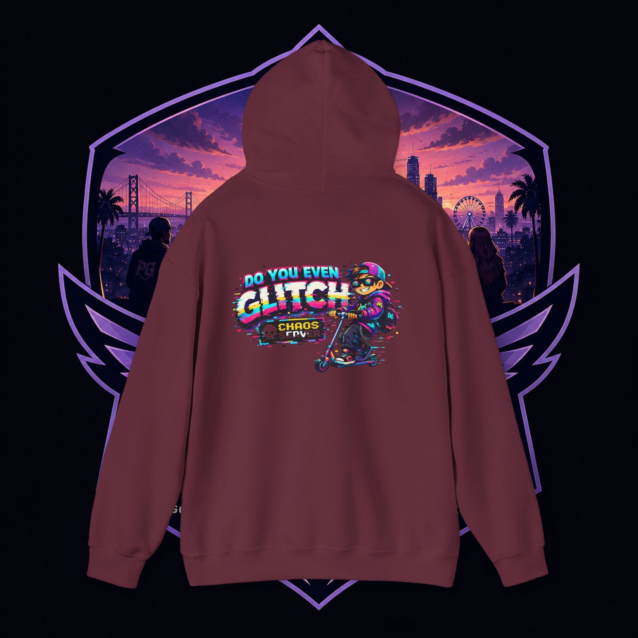 PG Lola's Glitch Skater Hoodie — "Do You Even Glitch" Retro Gamer Streetwear