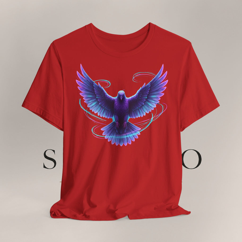 Mystic Raven Tee — Purple Glowing Dove Graphic T-Shirt