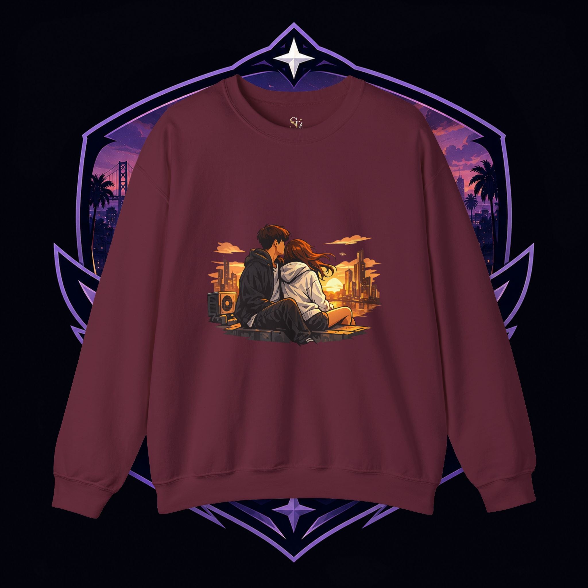 Romantic Sunset Couple Crewneck Sweatshirt