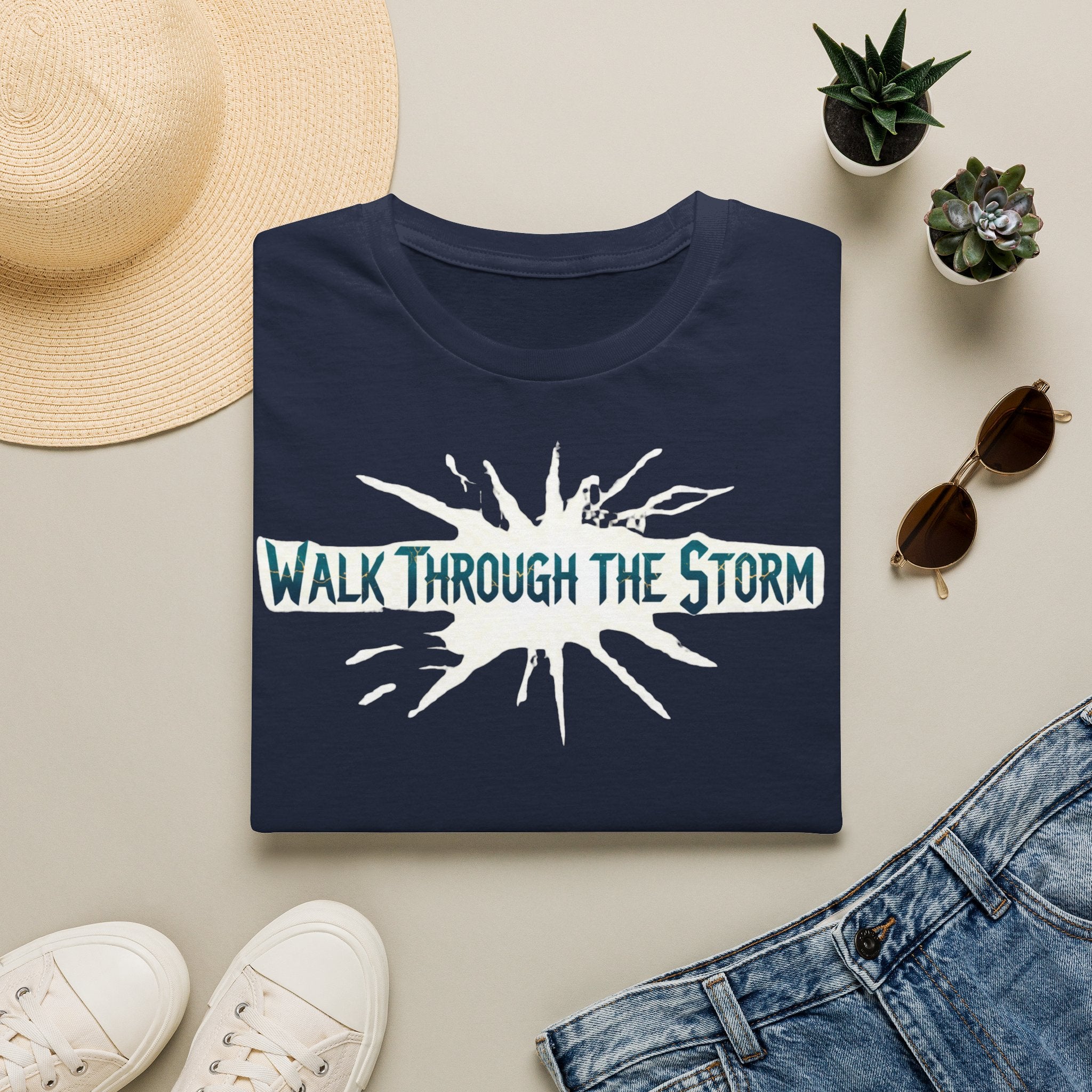 T-Shirt — "Walk Through the Storm" Inspirational Graphic Tee