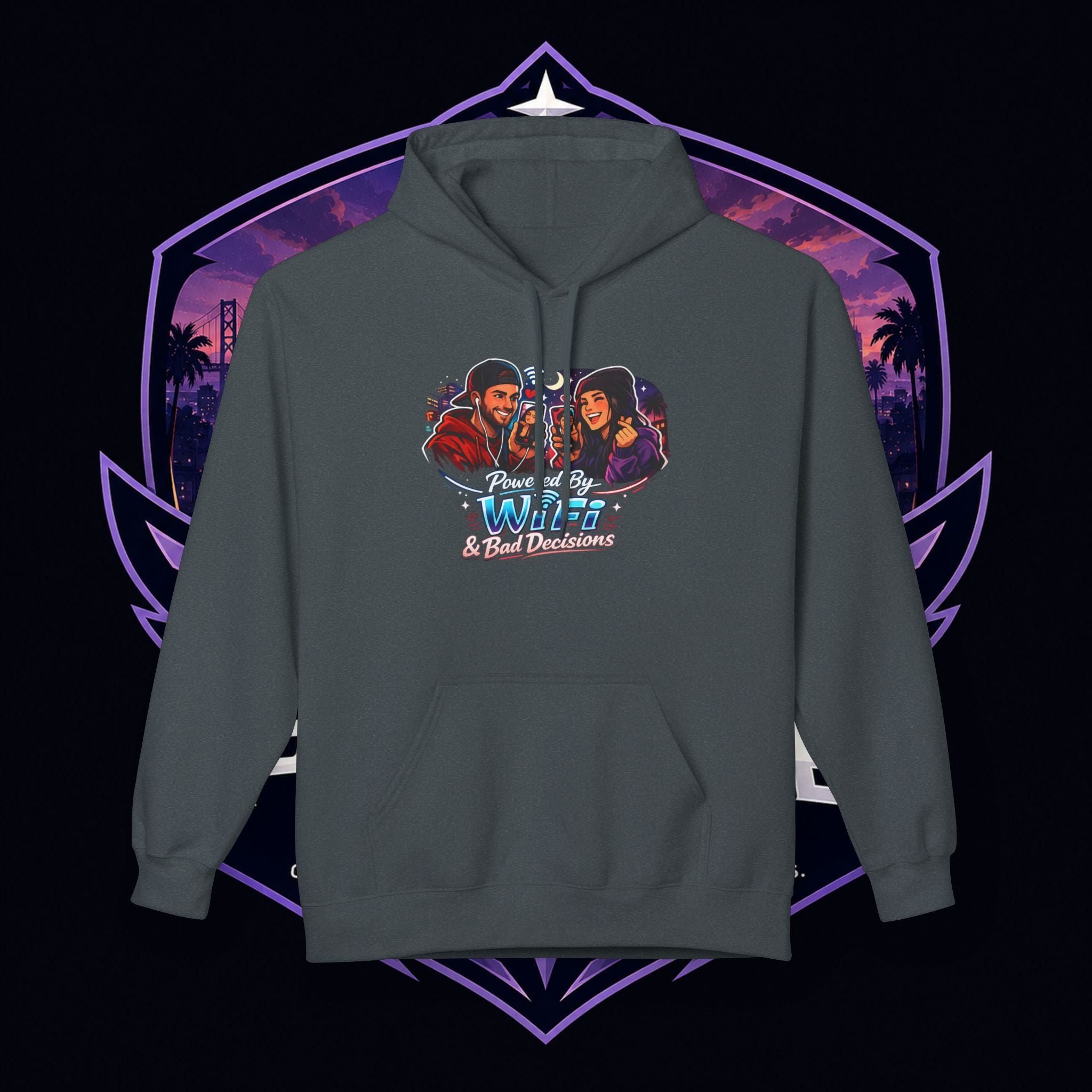 LDR inspired Retro '80s Vibes Hoodie — Neon Miami Movie Couple Design