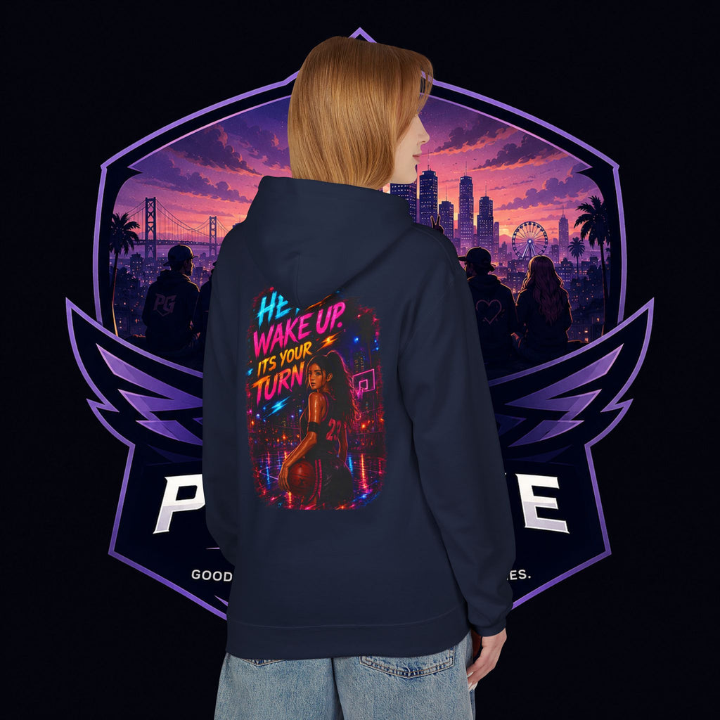 PG CZAR  "Hey Wake Up, It's Your Turn" Back Print PG 'Bruh Throw Now!' Graphic Hoodie