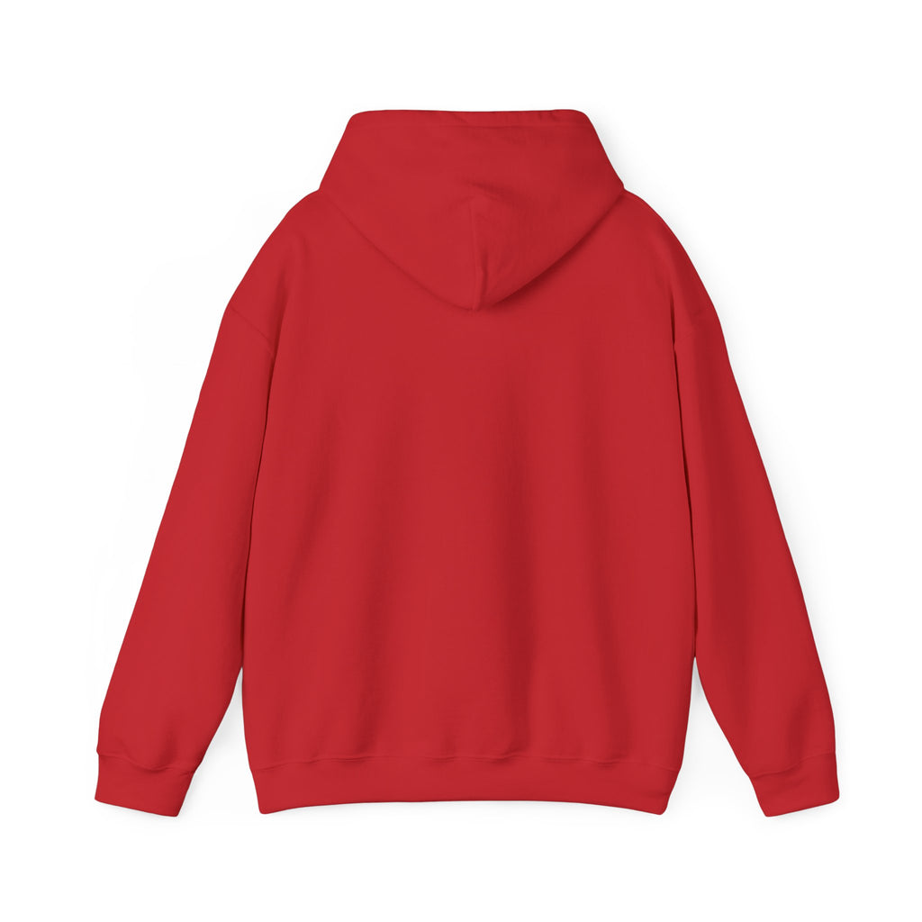 Calm City Meditation Hoodie — Zen Seated Figure Skyline Design