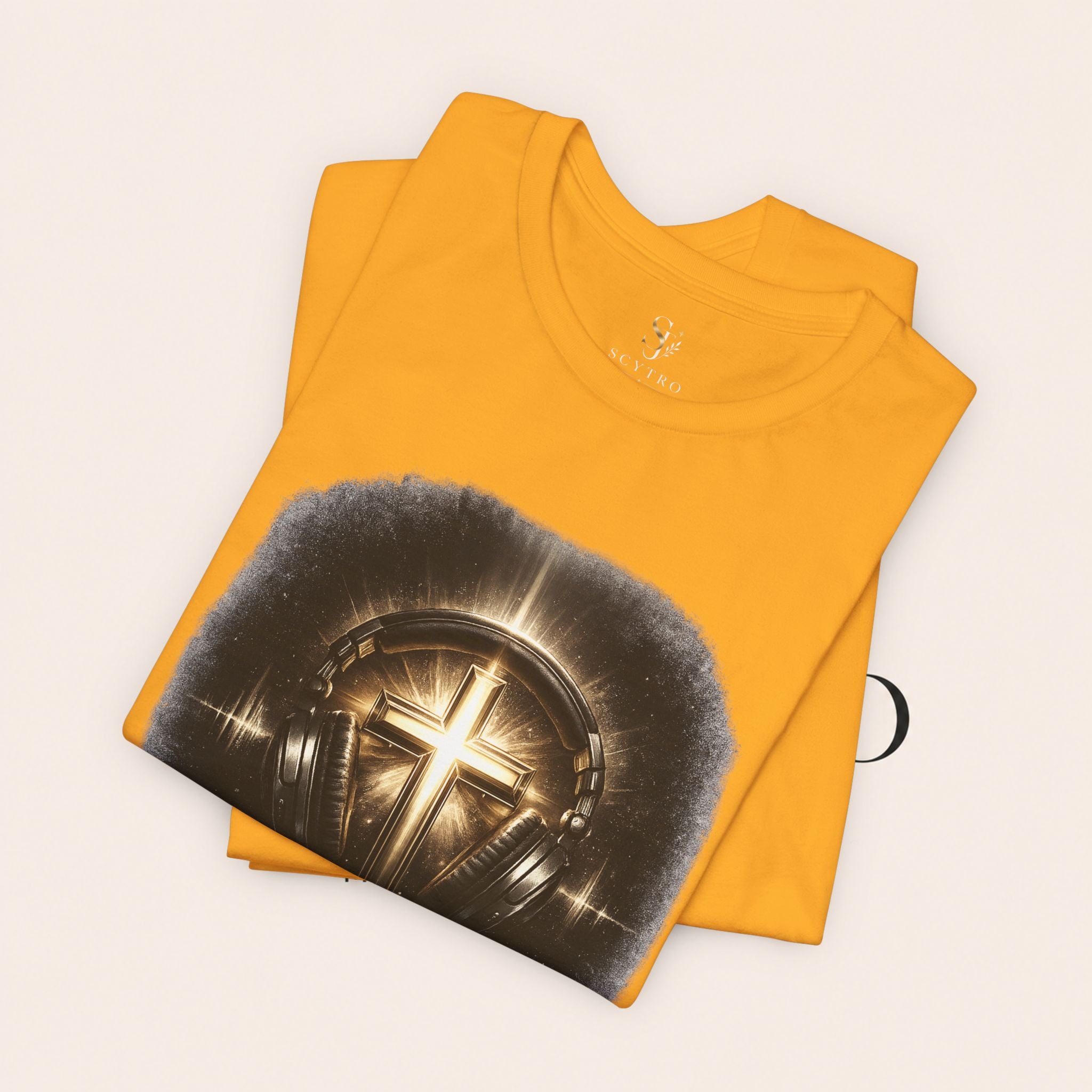 Youth Christian T‑Shirt - "Heaven Sounds Better" Cross Headphones Graphic Tee