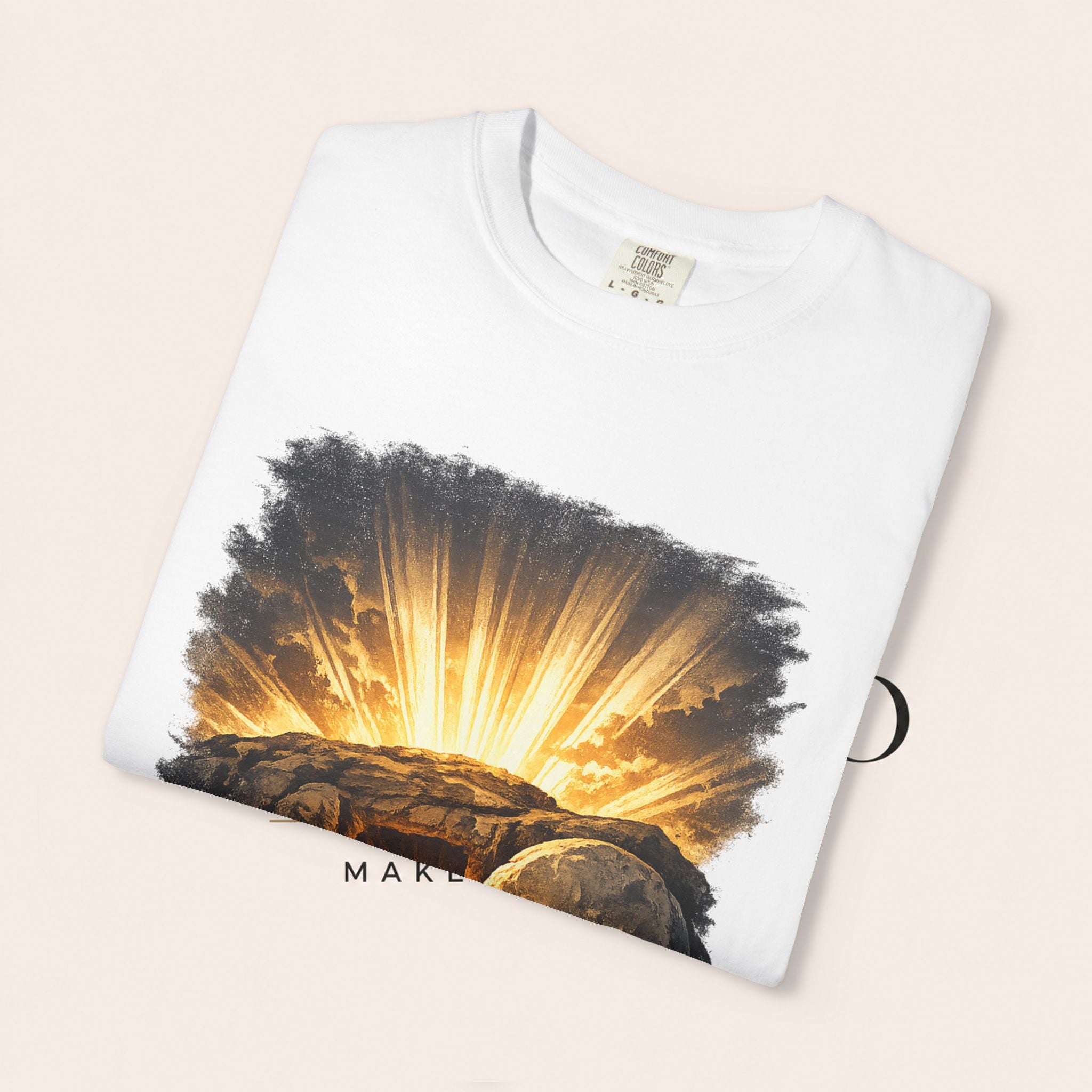 T-Shirt — Sunrise Tomb Graphic ‘death, lost.’ Memorial Tee