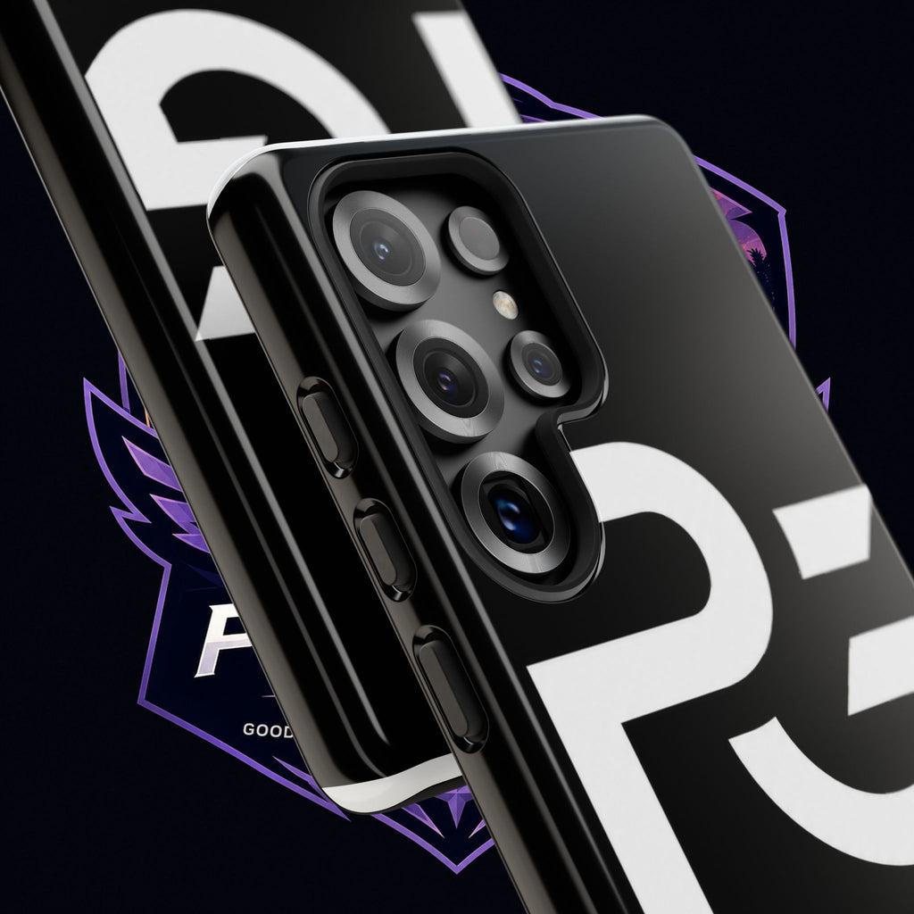 PG CUSTOMIZED RG Merch Tough Phone Case – Black Protective Phone Cover with Bold Logo