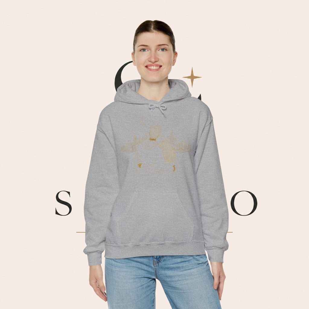 Couple Silhouette Hoodie – Romantic Cityscape 'Together' Pullover