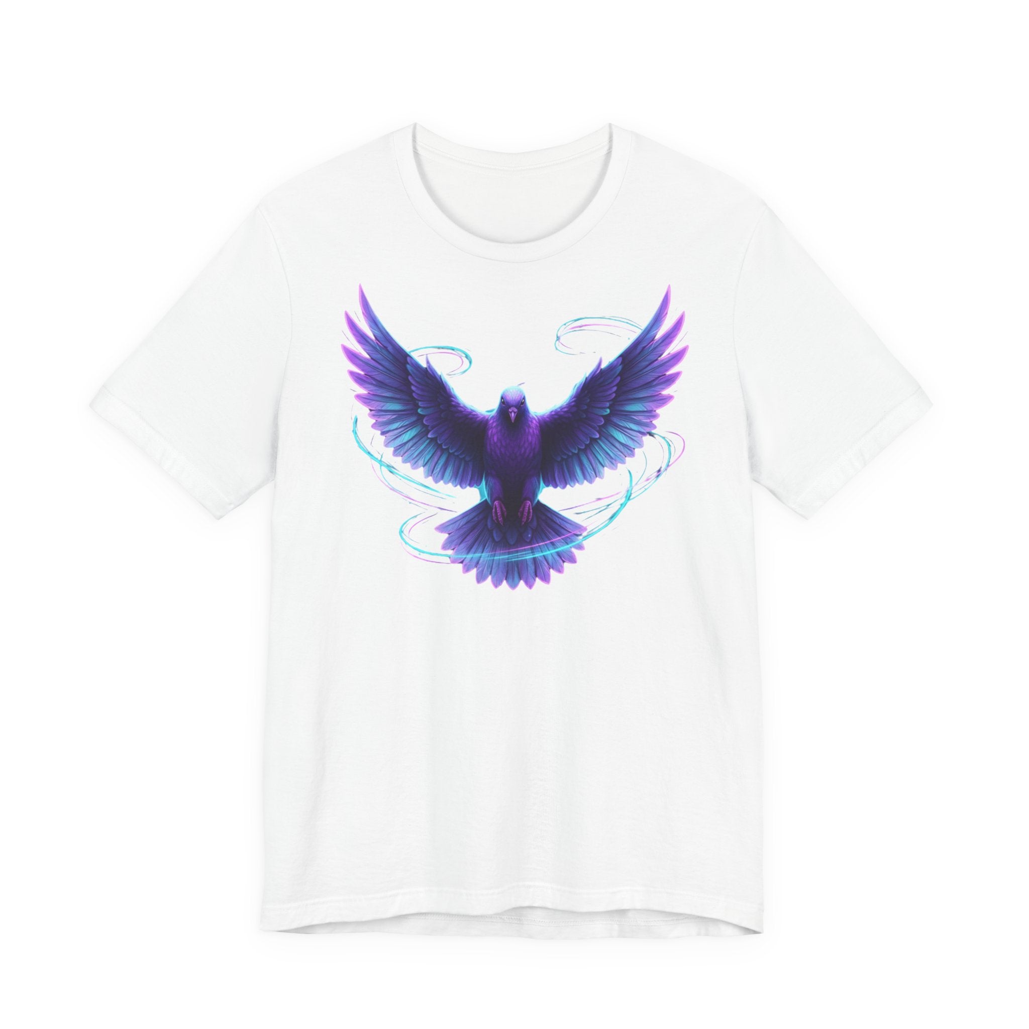 Mystic Raven Tee — Purple Glowing Dove Graphic T-Shirt
