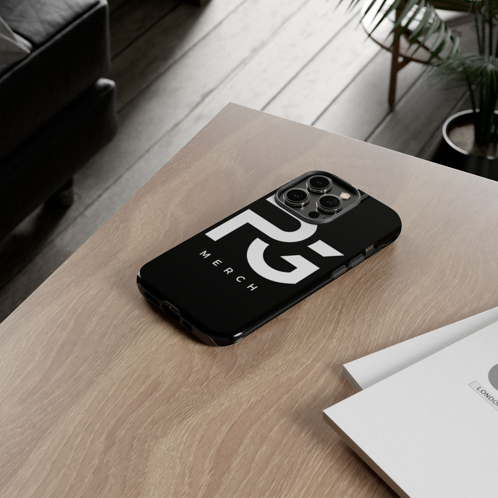 PG CUSTOMIZED RG Merch Tough Phone Case – Black Protective Phone Cover with Bold Logo