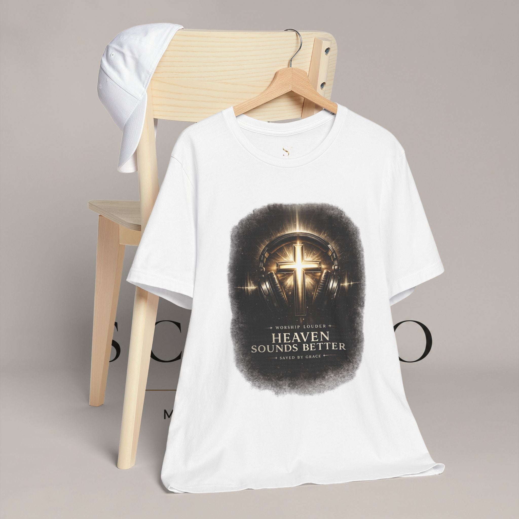 Youth Christian T‑Shirt - "Heaven Sounds Better" Cross Headphones Graphic Tee