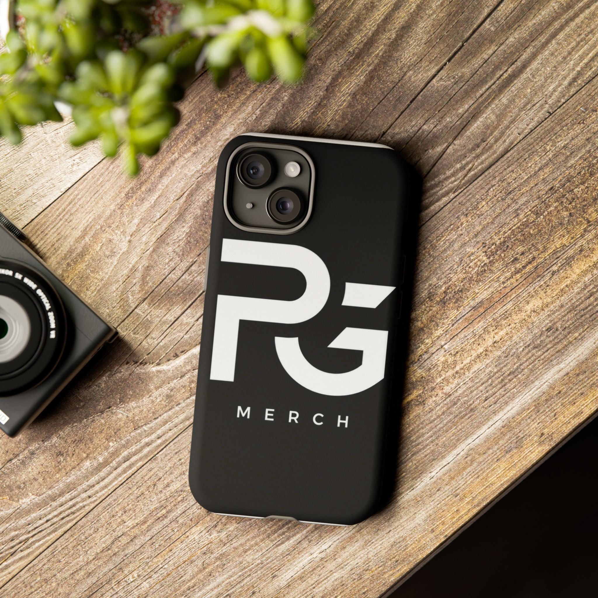 PG CUSTOMIZED RG Merch Tough Phone Case – Black Protective Phone Cover with Bold Logo