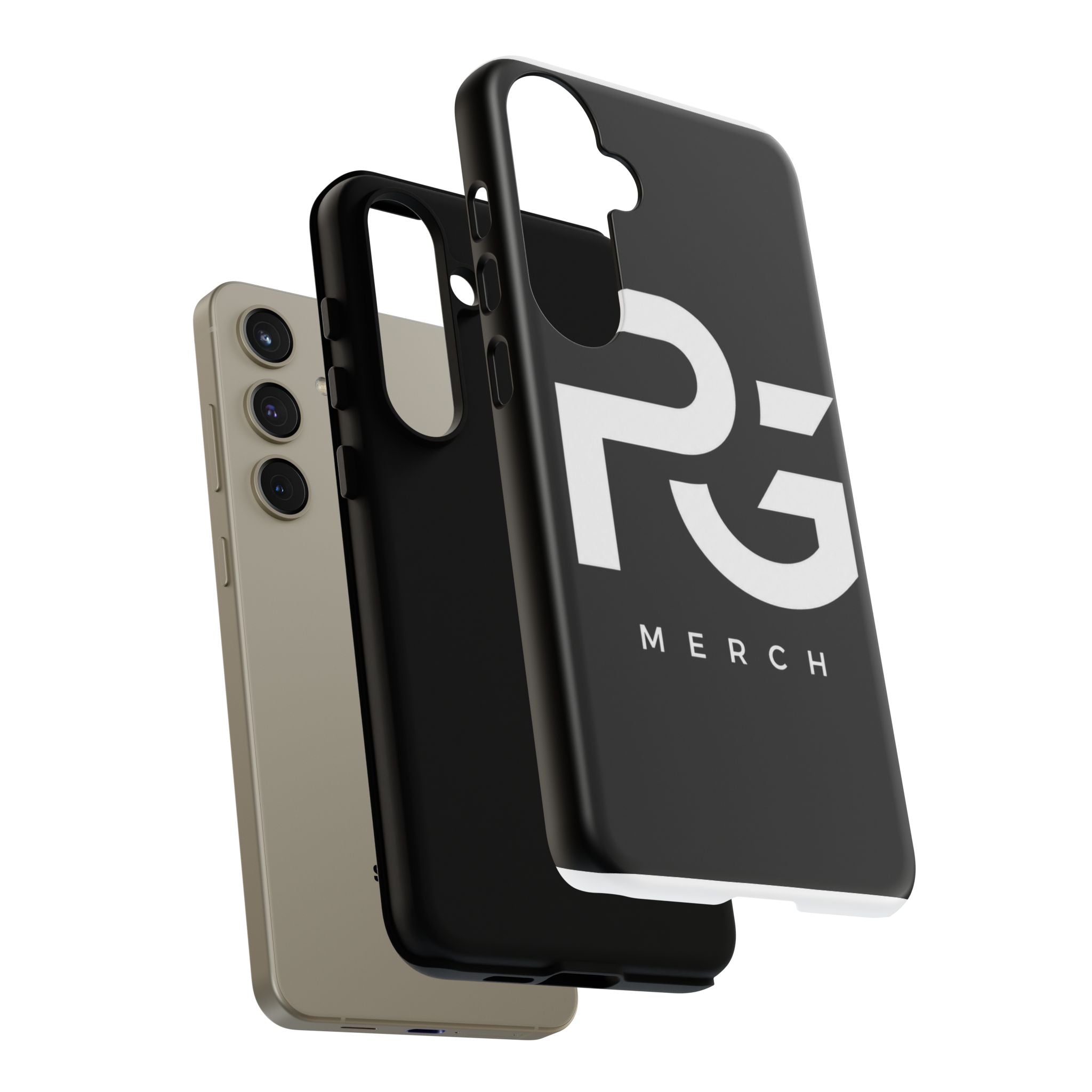 PG CUSTOMIZED RG Merch Tough Phone Case – Black Protective Phone Cover with Bold Logo