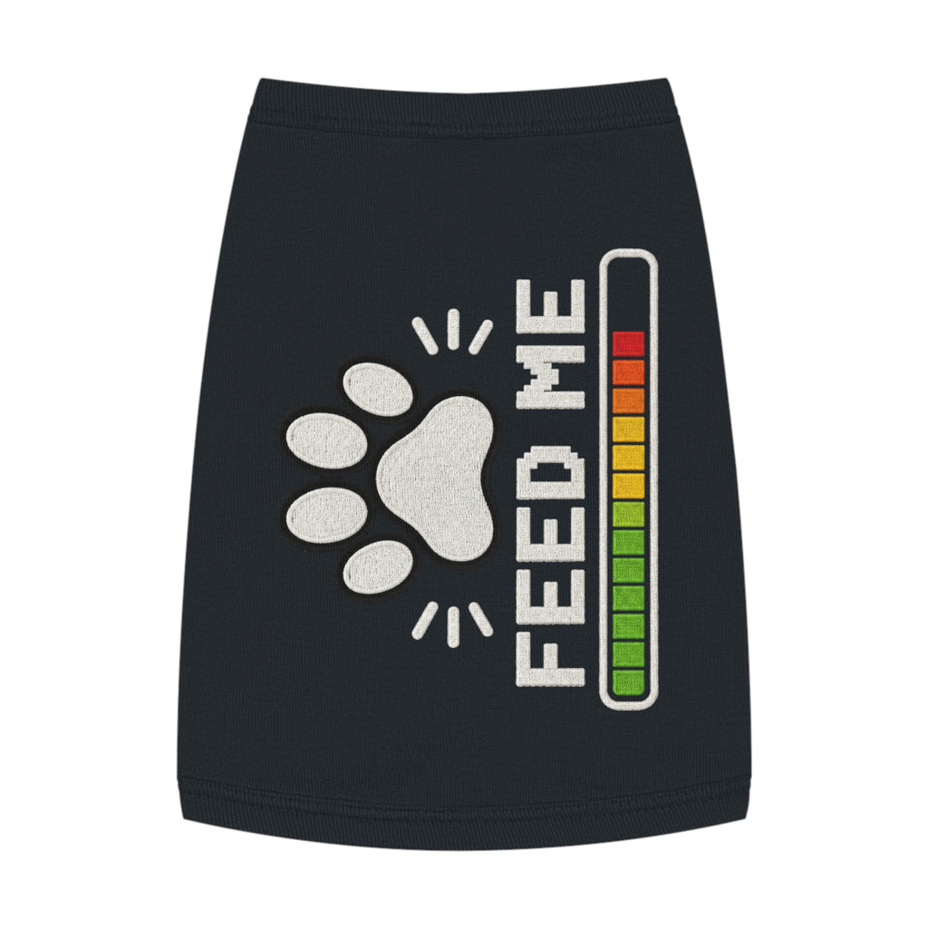PG Pet Tank Top - "Feed Me" Paw Print Hunger Meter Dog & Cat Shirt