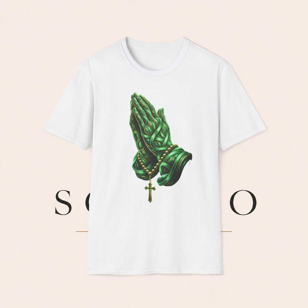 Praying Hands T‑Shirt — Green Vines Prayer Hands Graphic Tee
